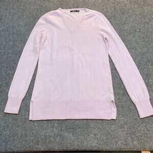 LUSSO Cashmere  Sweater Womens Small Light Purple Long SleeveSoft Side Slits